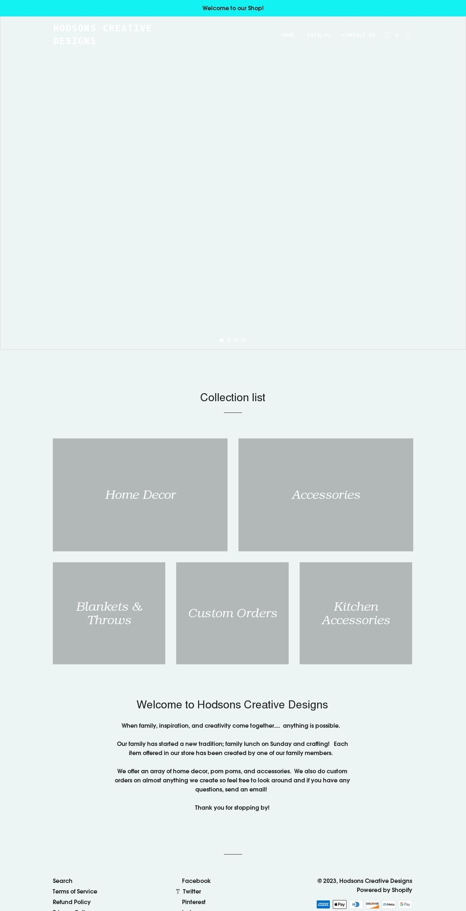 hodsonscreativedesigns.com shopify website screenshot
