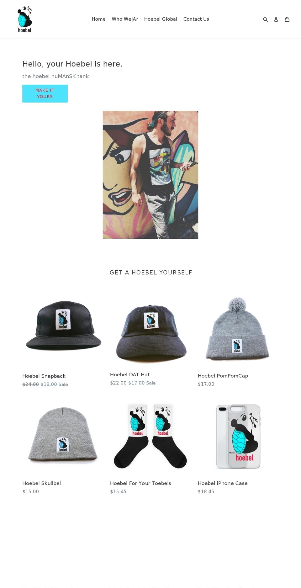 hoebelcloth.com shopify website screenshot