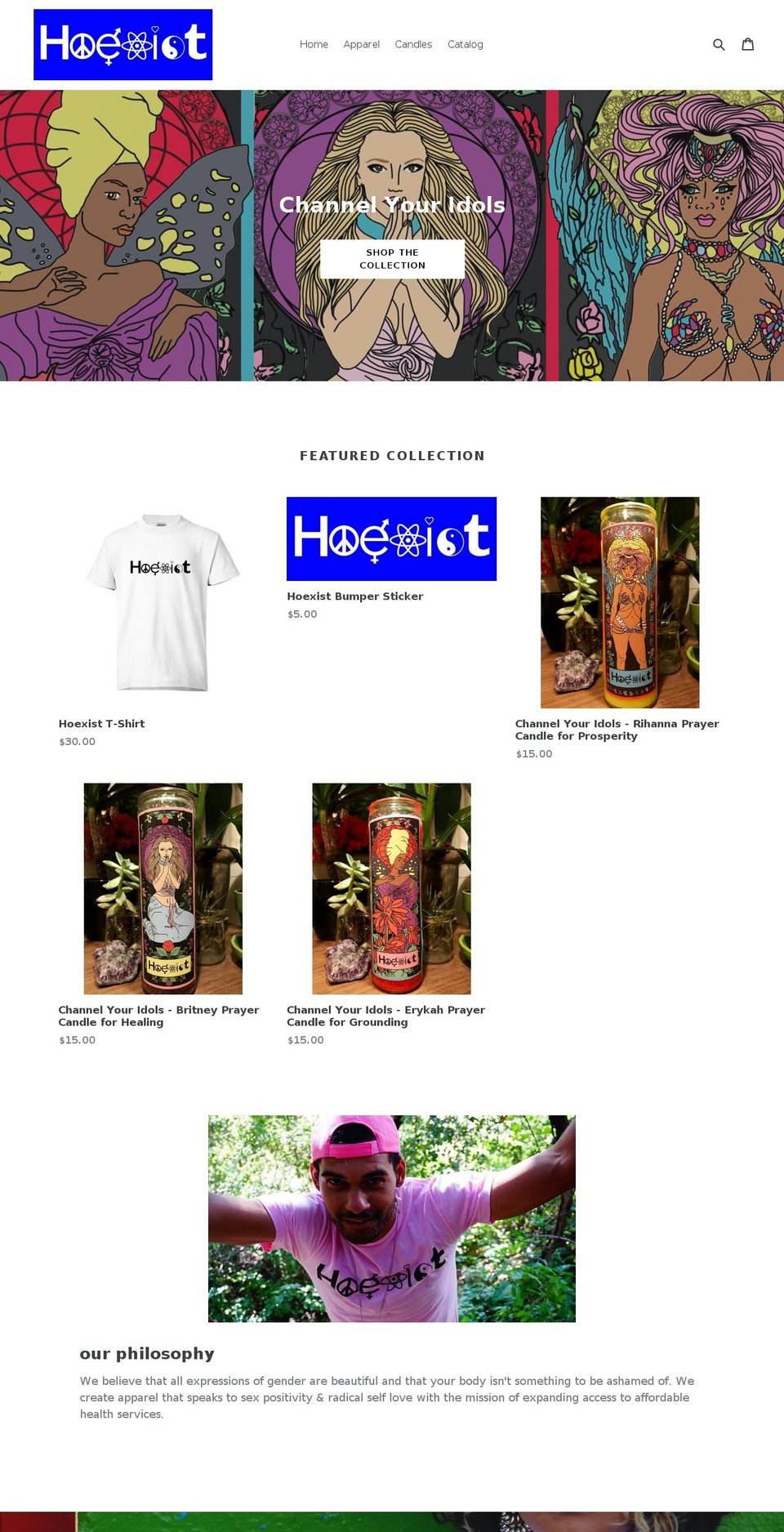 hoexist.com shopify website screenshot