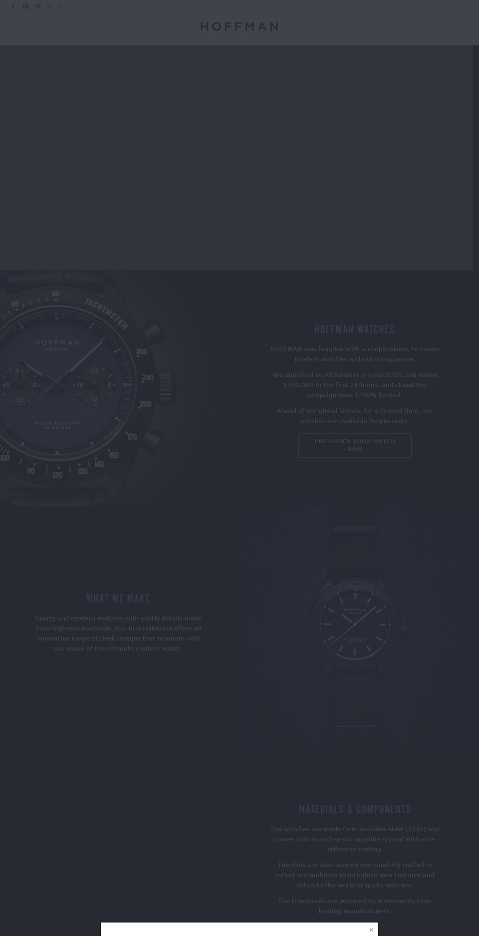 New Project Shopify theme site example hoffmanwatches.com