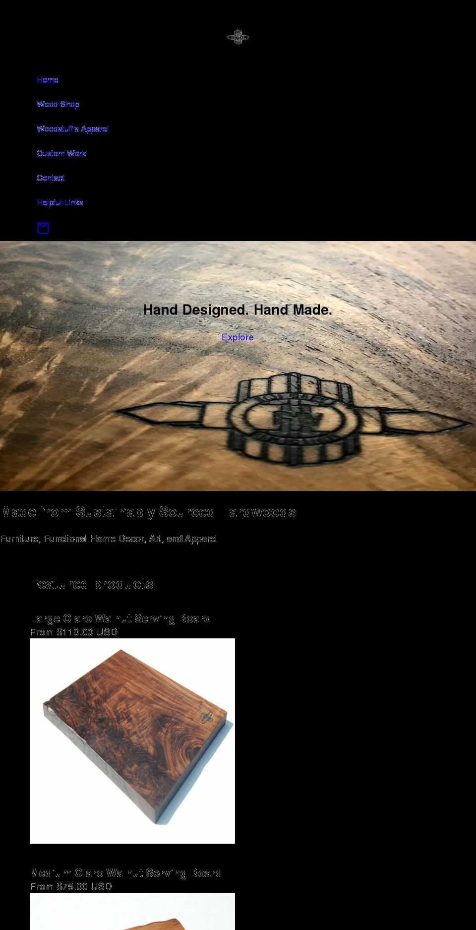 hofmannswoodstuffs.net shopify website screenshot