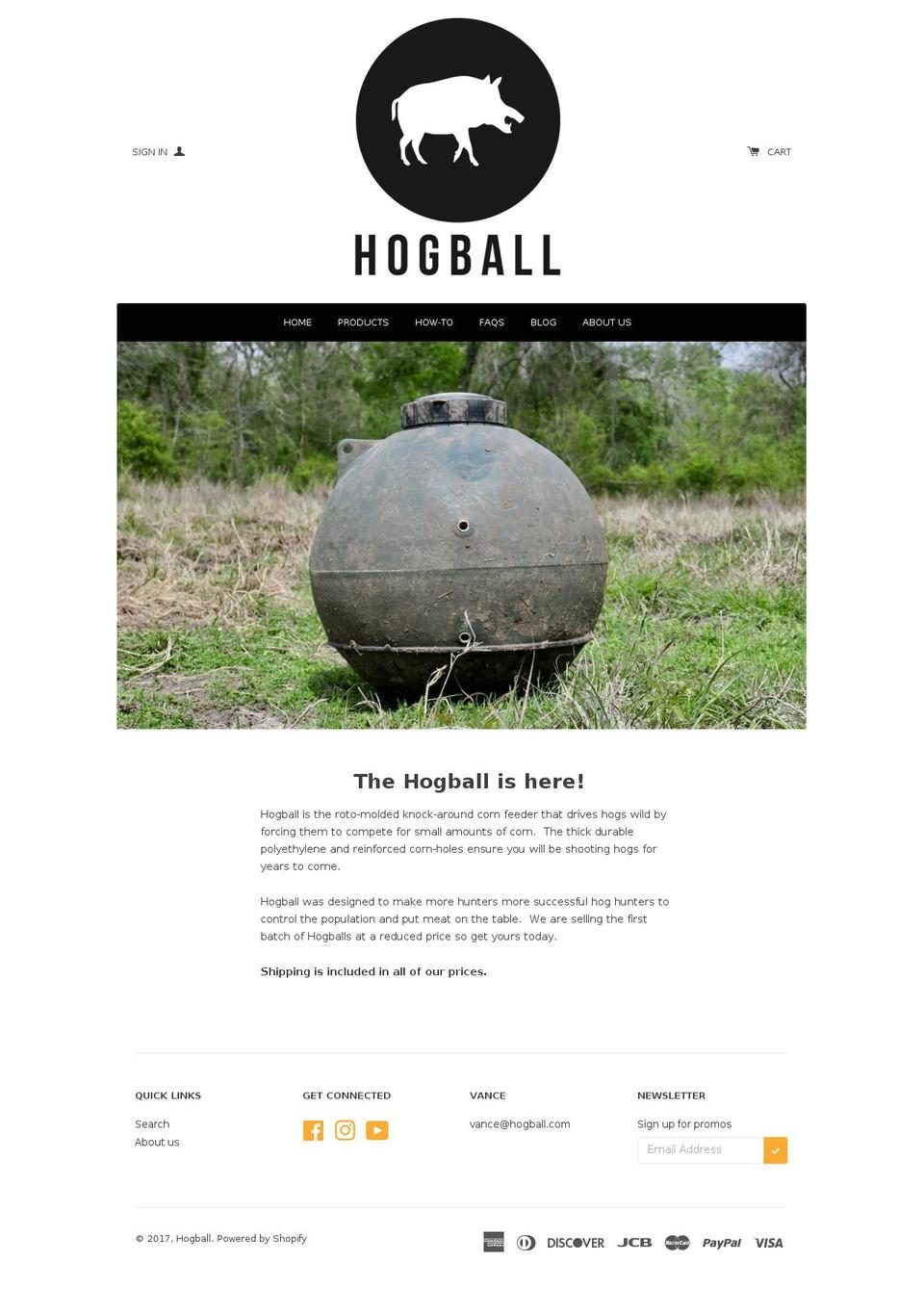 hogball.com shopify website screenshot