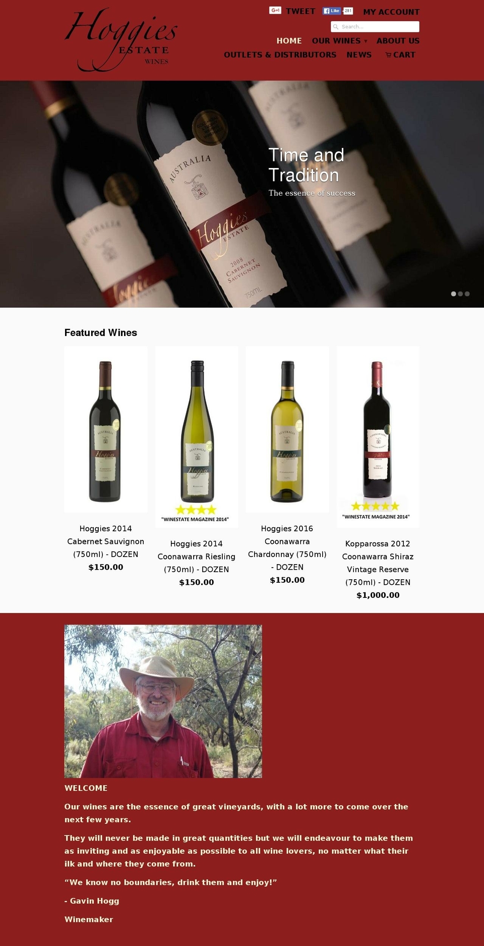 hoggieswine.com shopify website screenshot
