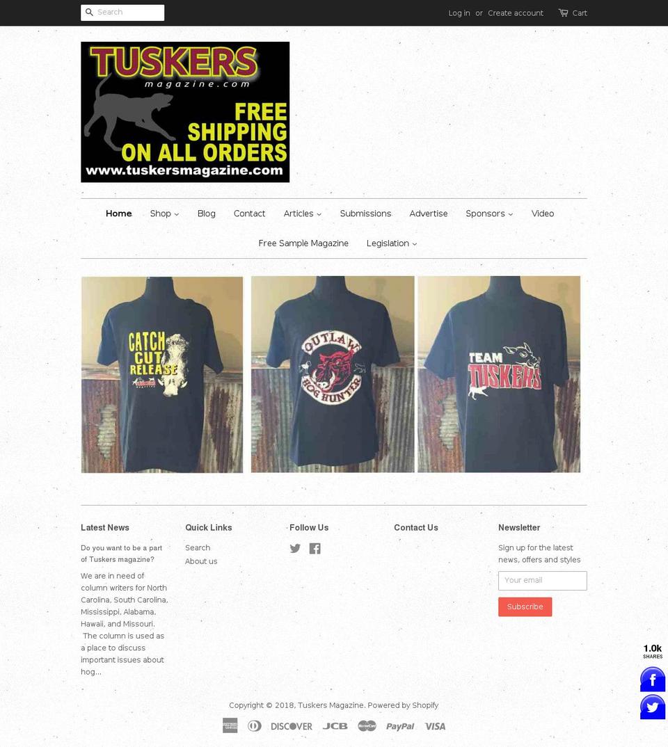 hoghuntermagazine.com — Shopify storefront screenshot