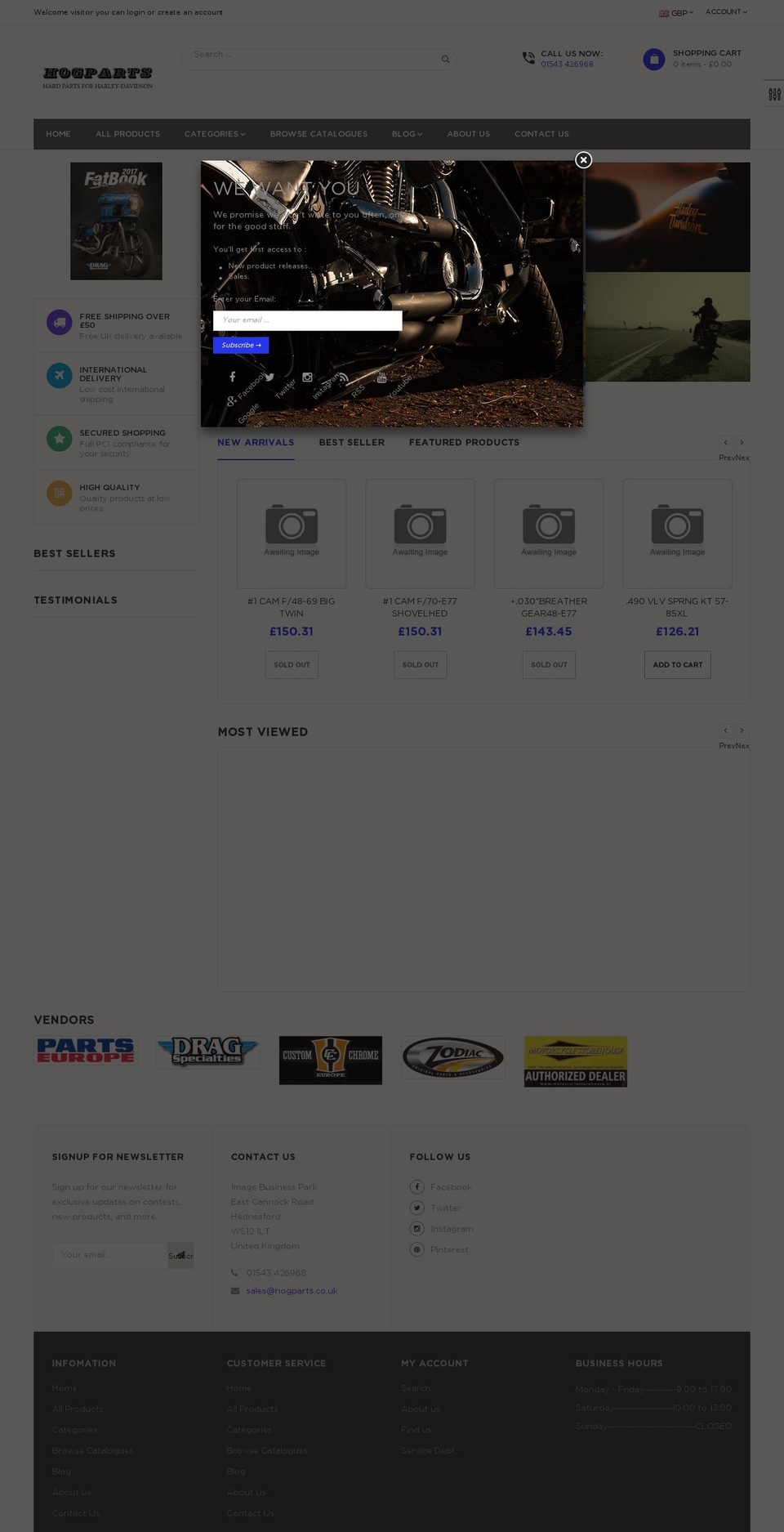 hogparts-uk.com shopify website screenshot