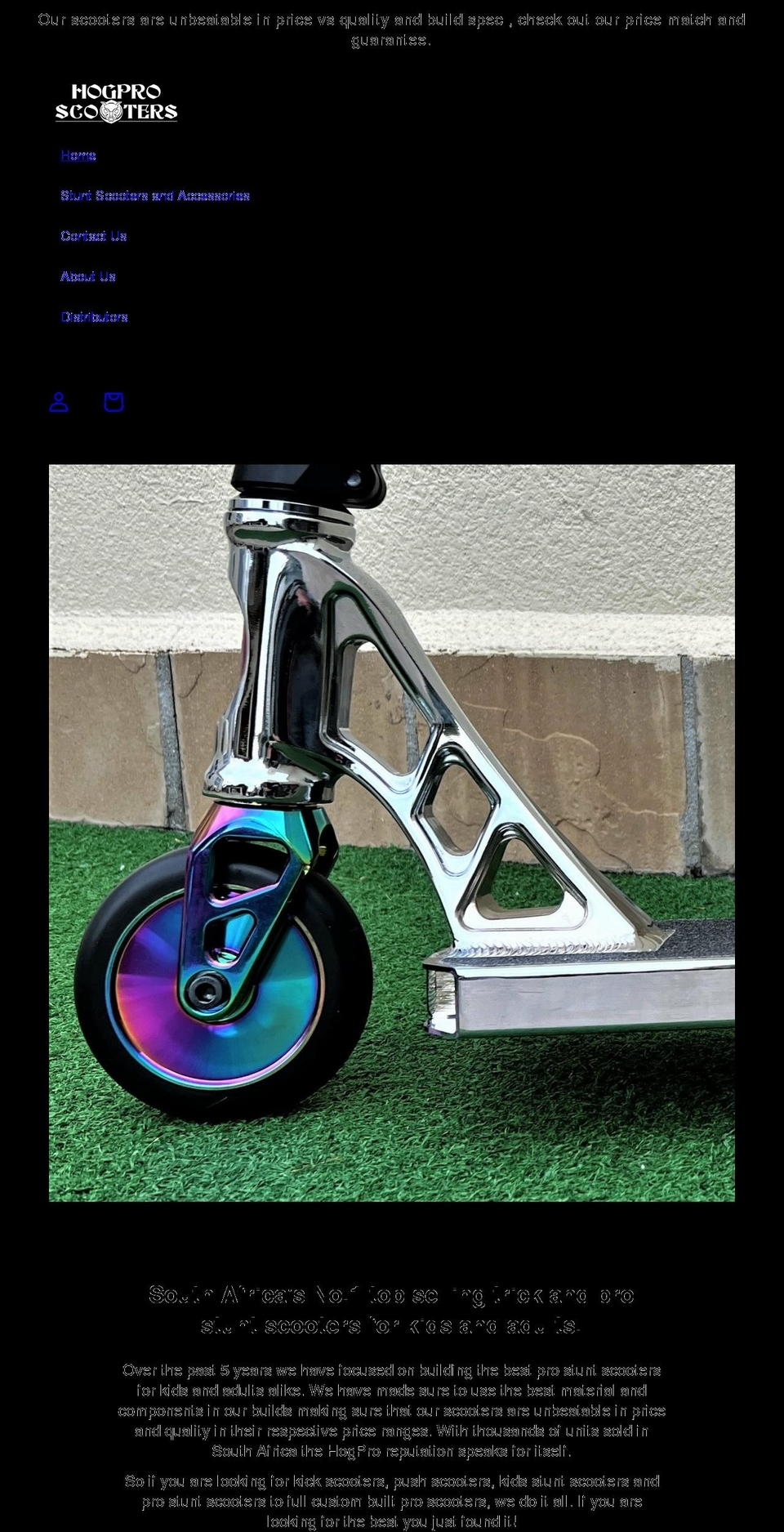 hogproscooters.co.za shopify website screenshot