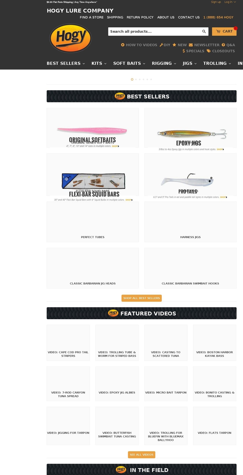 hogylures.net shopify website screenshot