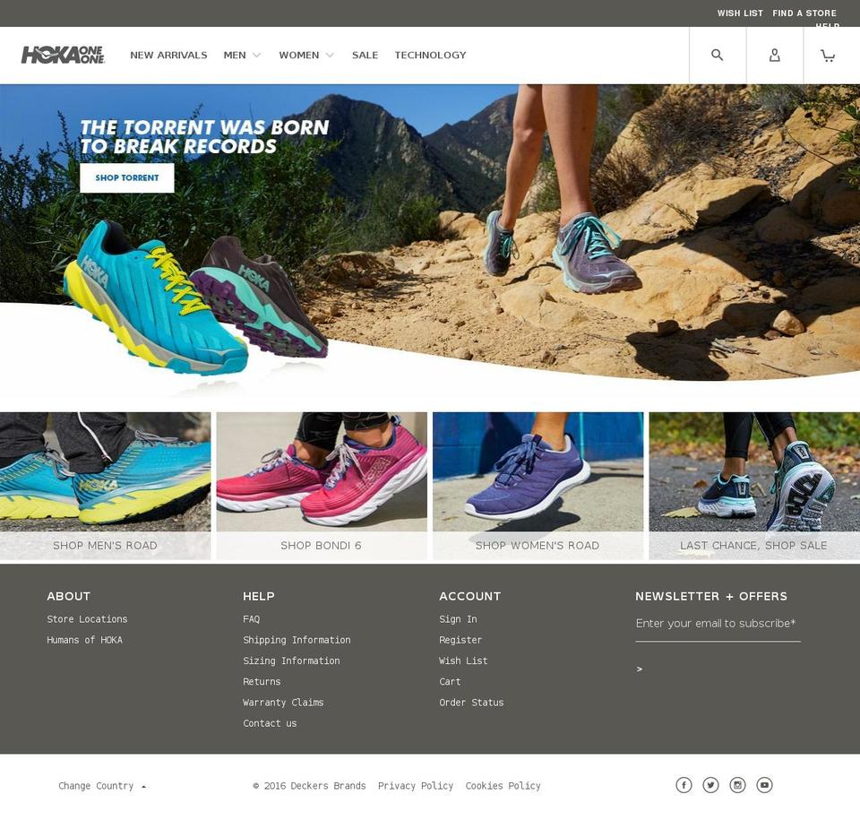 hoka.ca shopify website screenshot