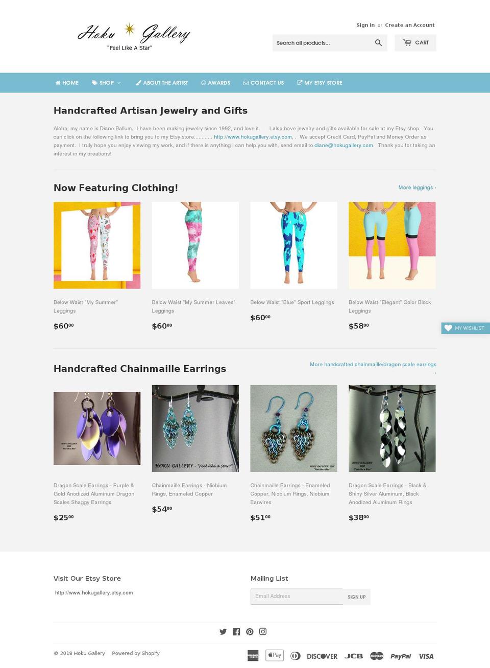 hokugallery.com — Shopify storefront screenshot