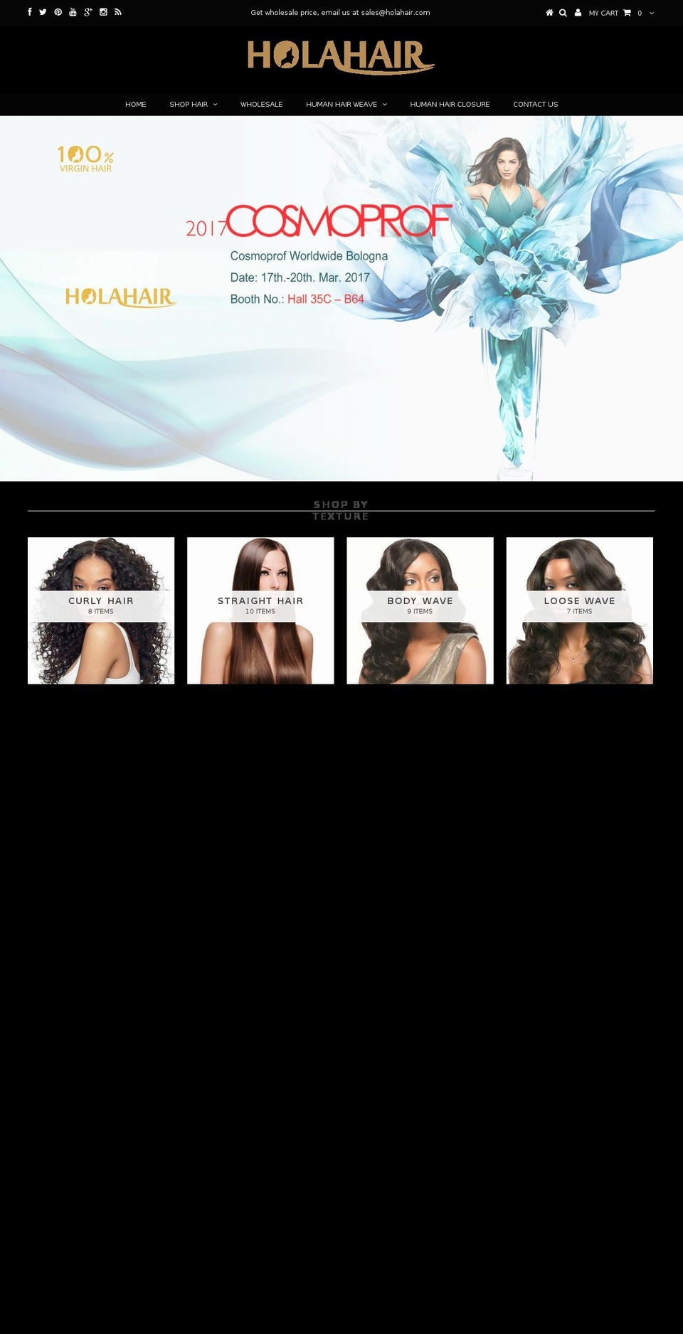 holahair.com shopify website screenshot