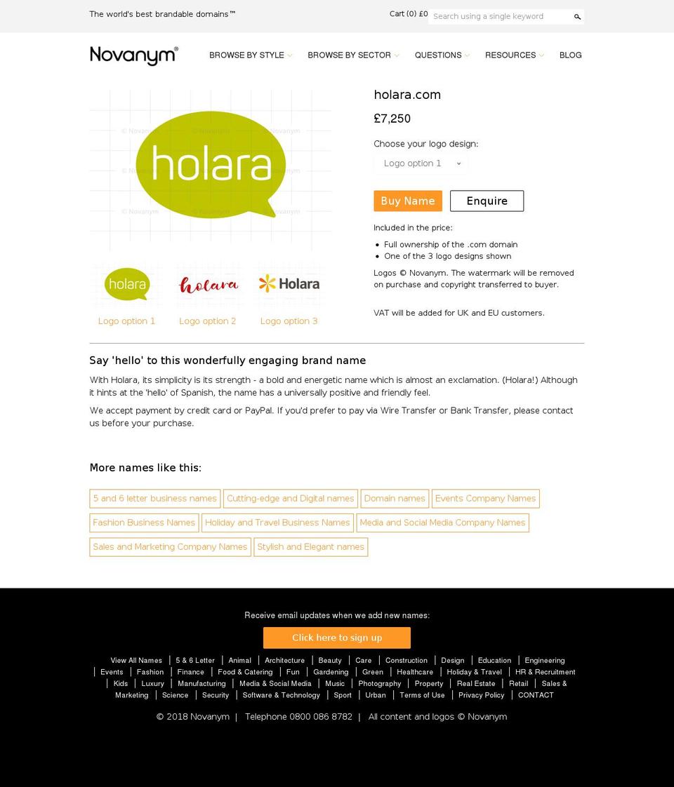 holara.com — Shopify storefront screenshot