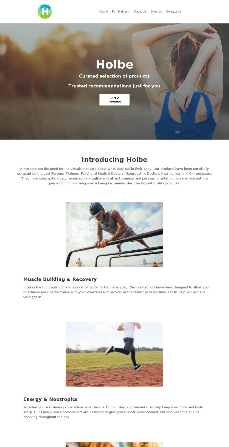 holbe.com — Shopify storefront screenshot