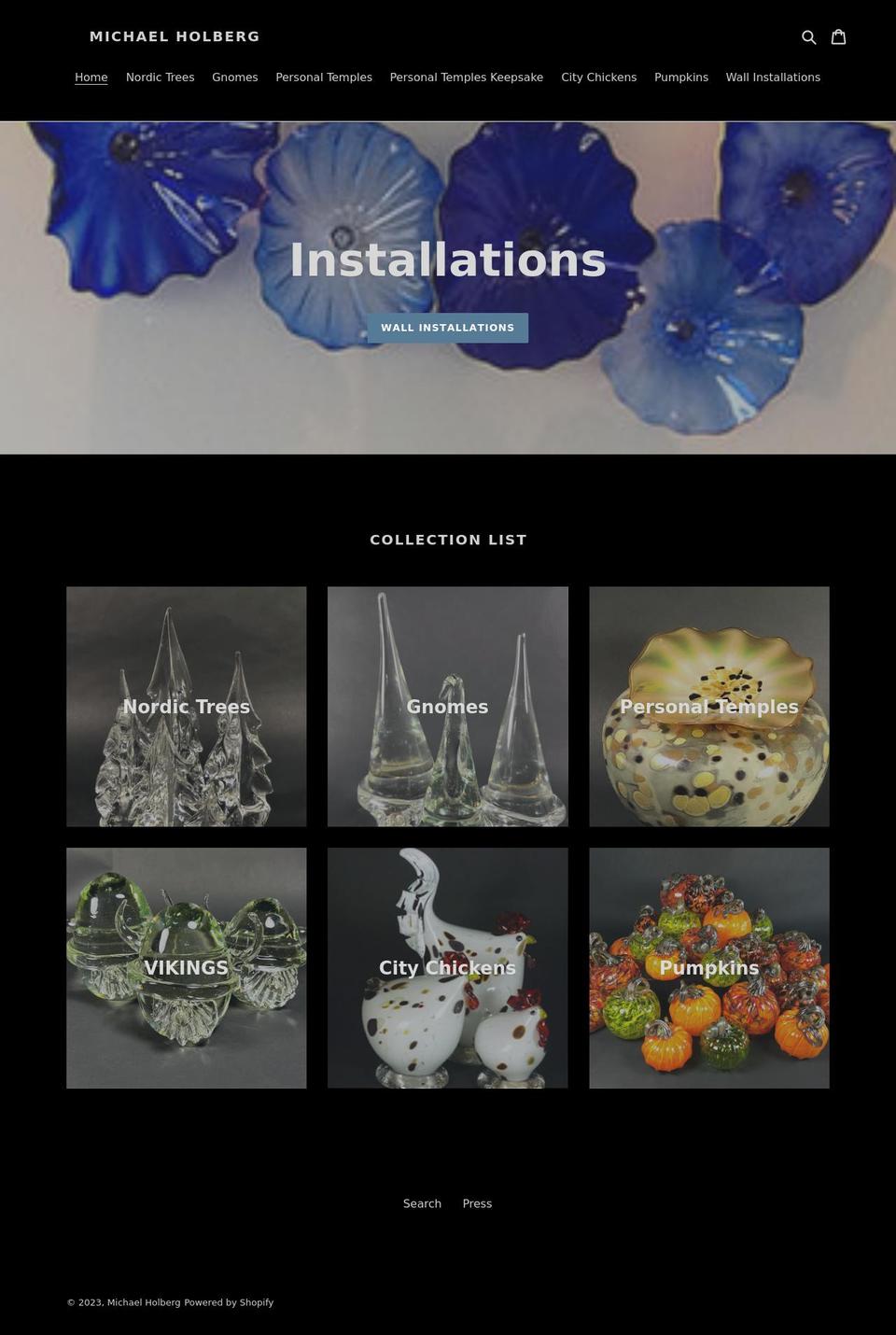 holbergglass.com shopify website screenshot