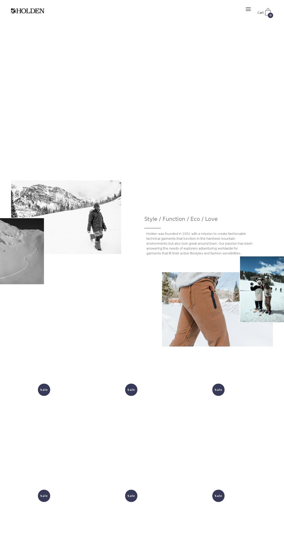 holdenouterwear.com shopify website screenshot