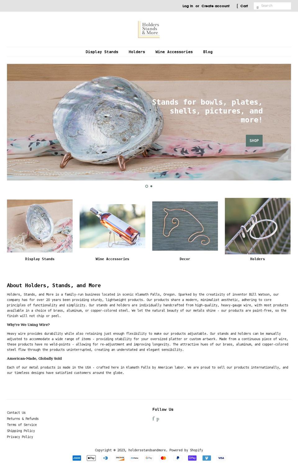 holdersstandsandmore.com shopify website screenshot