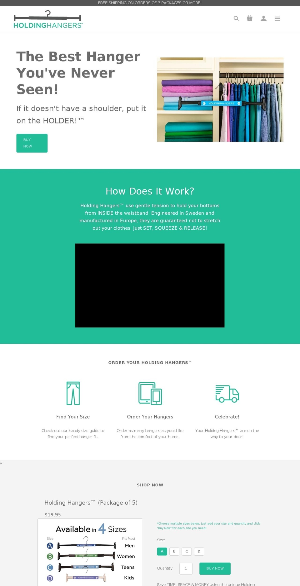 holdinghangers.com — Shopify storefront screenshot