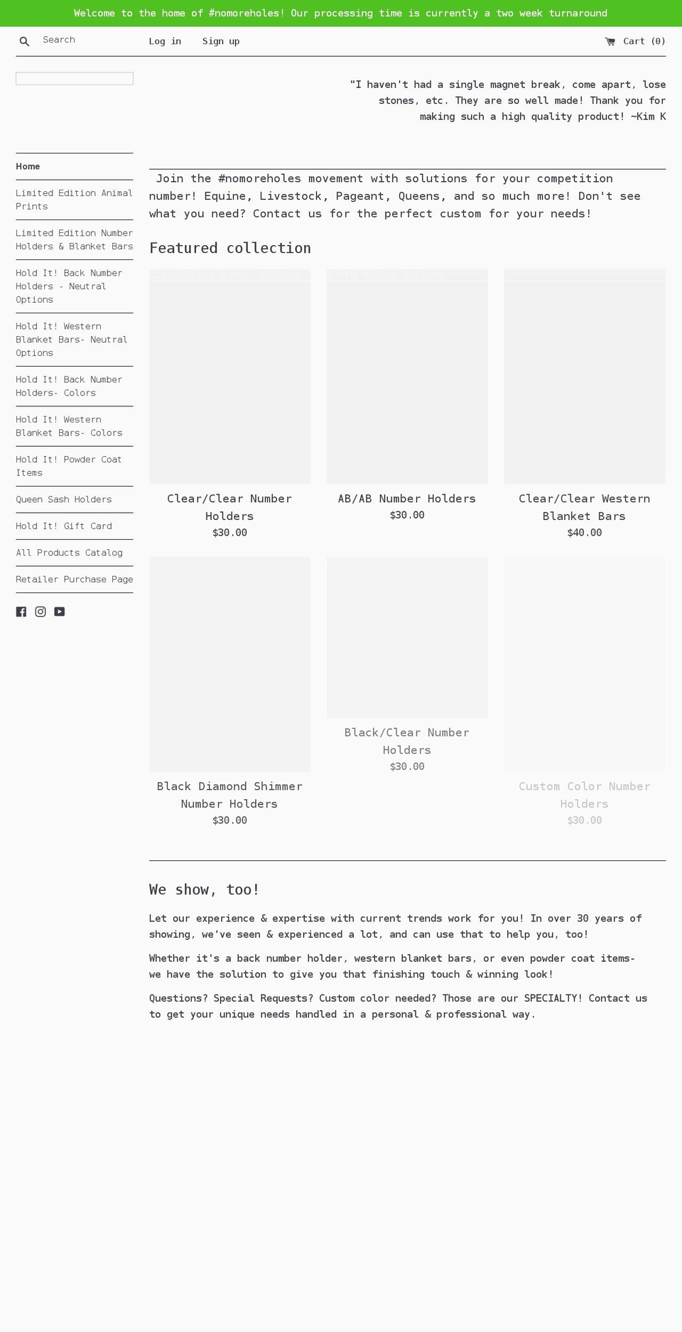 holditmagneticnumbers.com shopify website screenshot