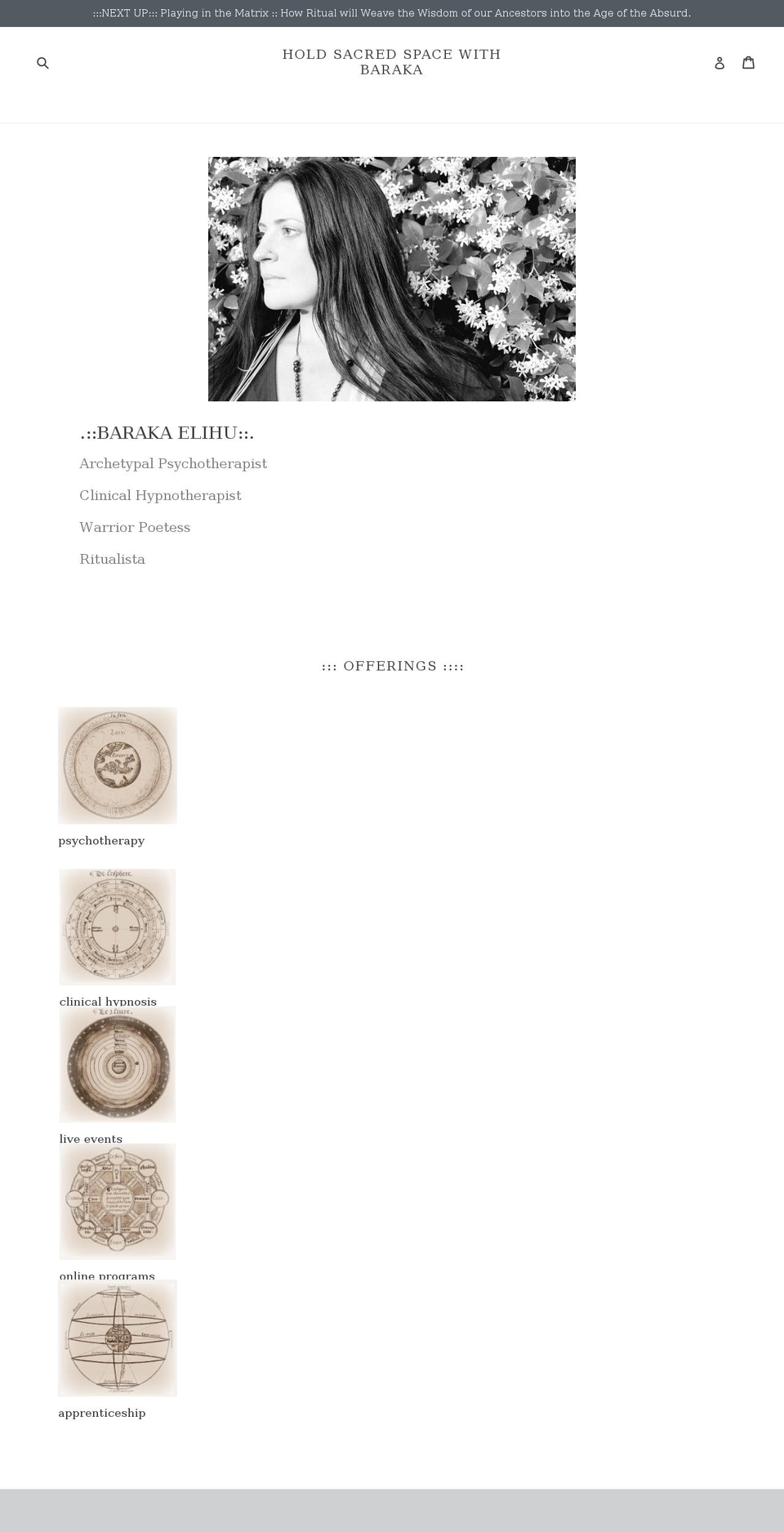 holdsacredspace.com shopify website screenshot