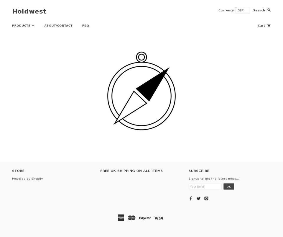 holdwest.com shopify website screenshot