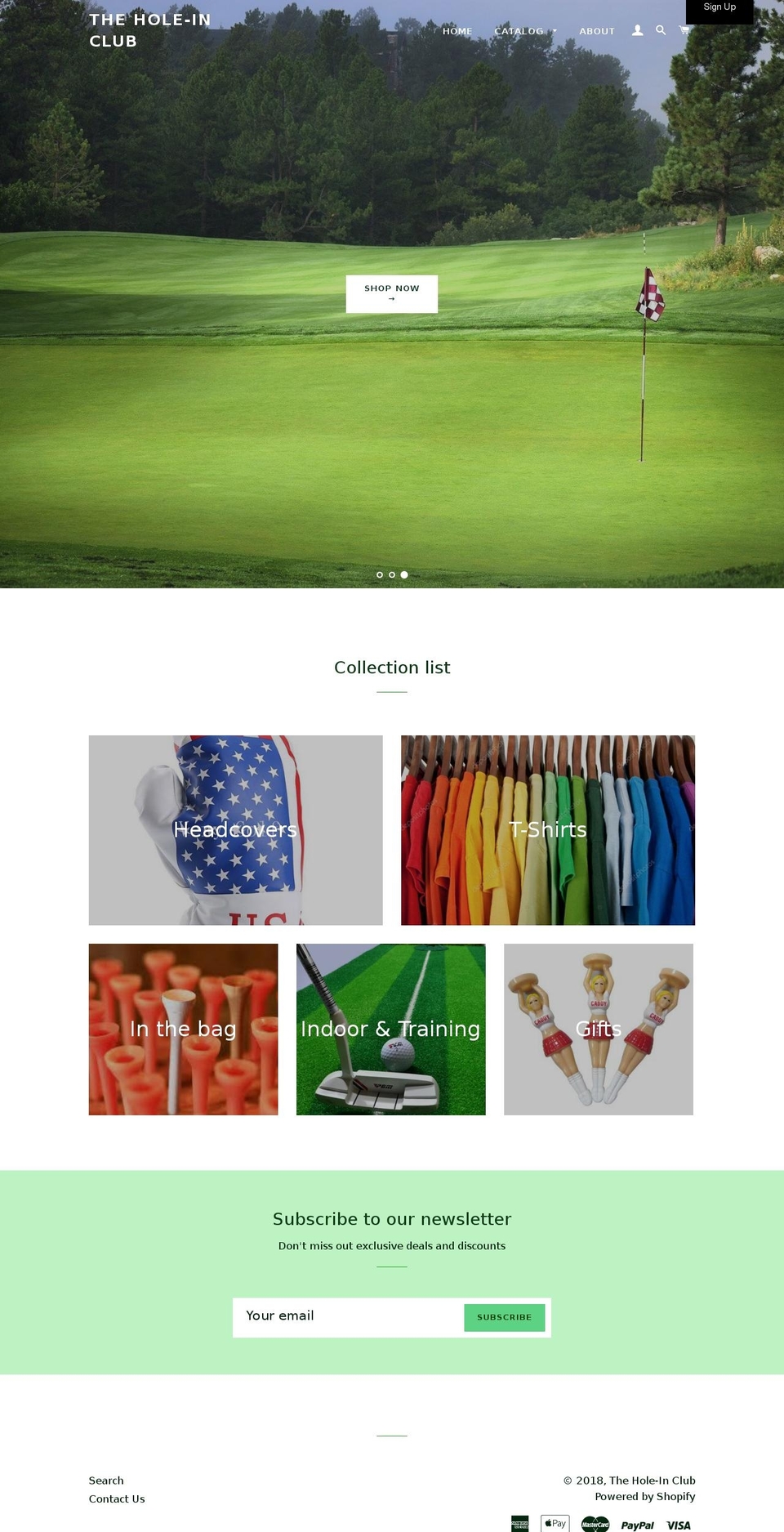 holeinclub.com — Shopify storefront screenshot