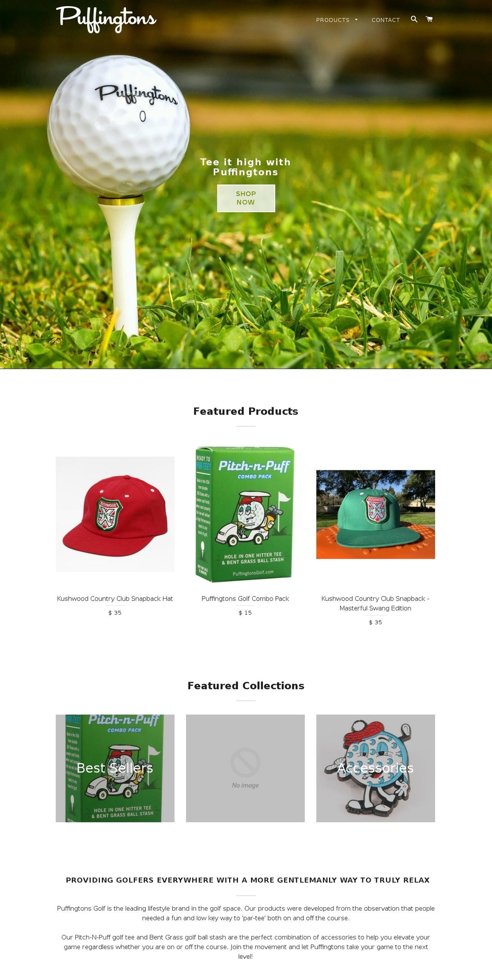 holeinonehitter.com — Shopify storefront screenshot