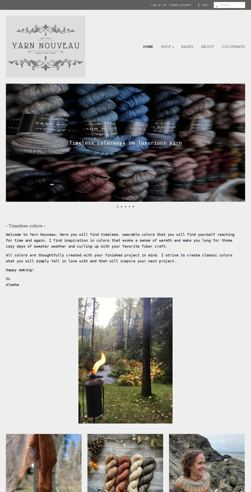 holeinthewoolyarns.com — Shopify storefront screenshot