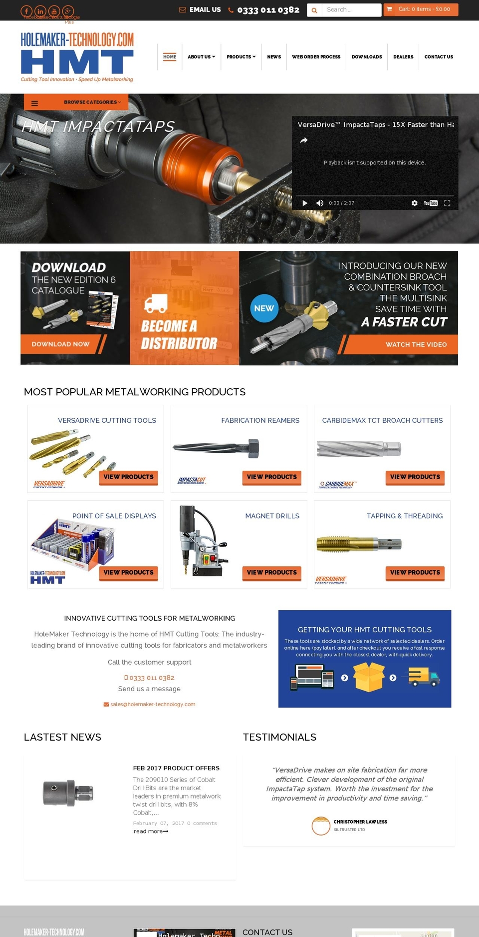 digital Shopify theme site example holemaker-technology.com