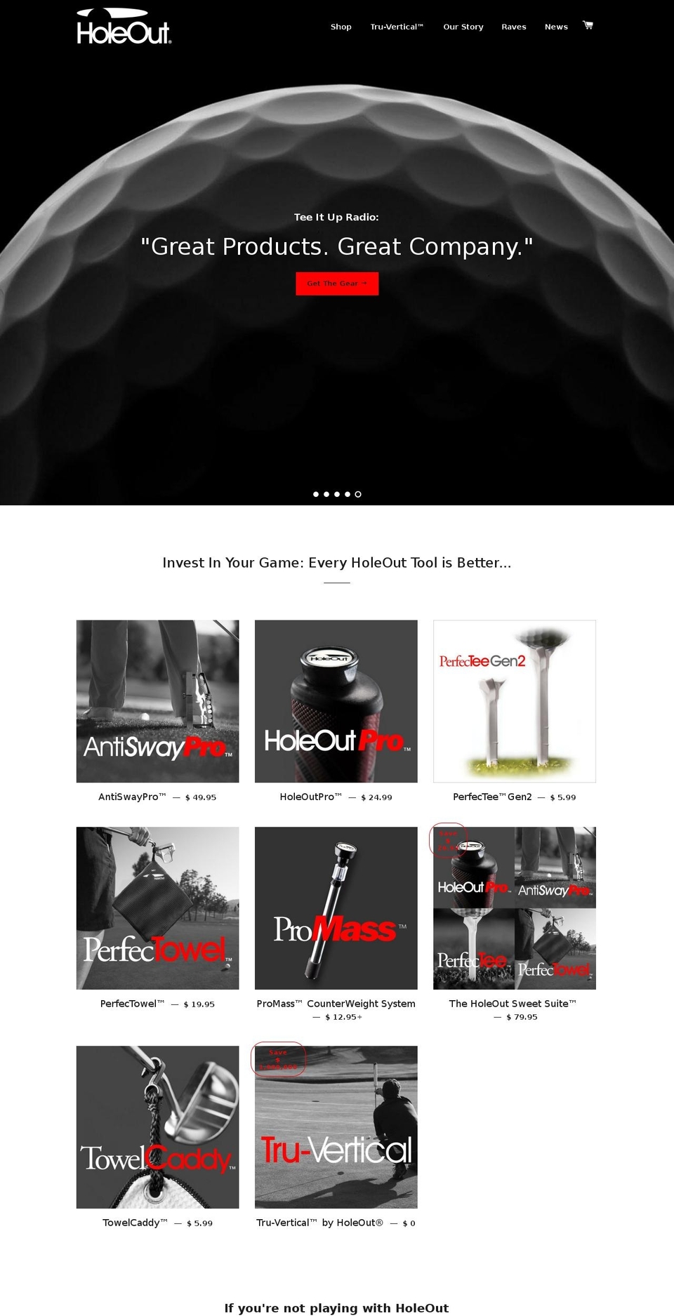 holeout.net shopify website screenshot
