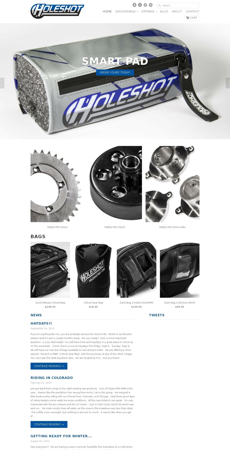 holeshotinc.com shopify website screenshot