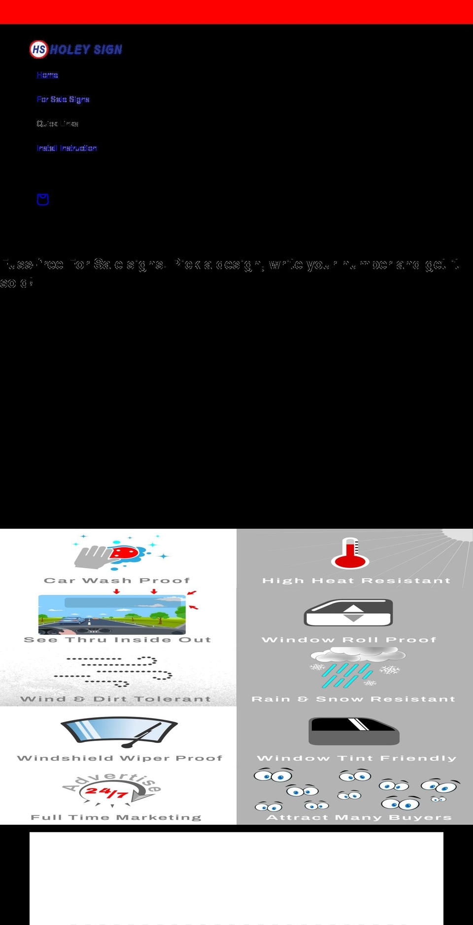 holeysign.com shopify website screenshot