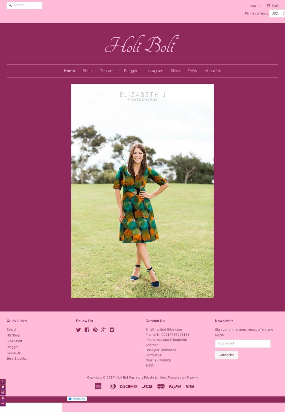 holibolifashionz.com shopify website screenshot