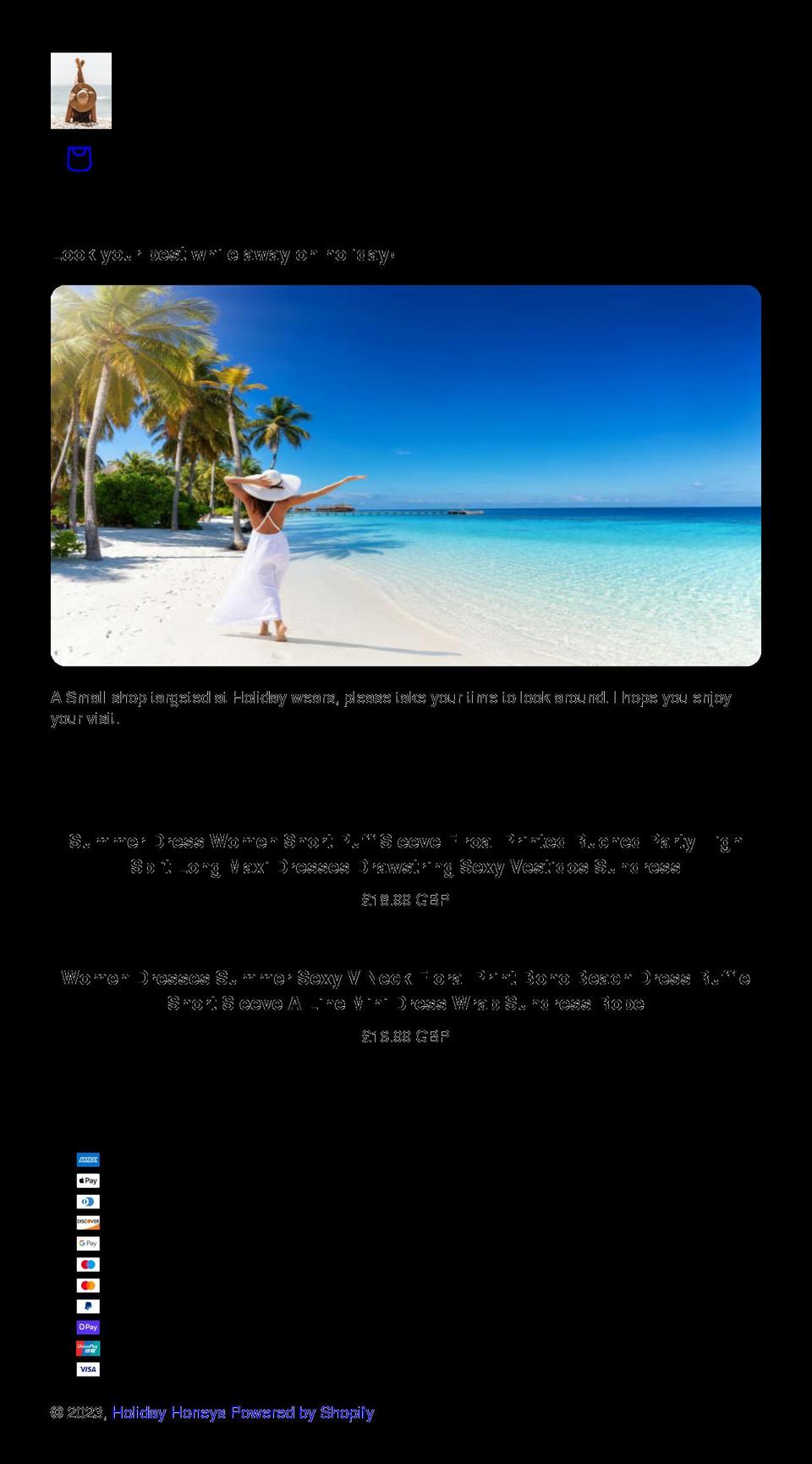 holiday-honeys.com shopify website screenshot