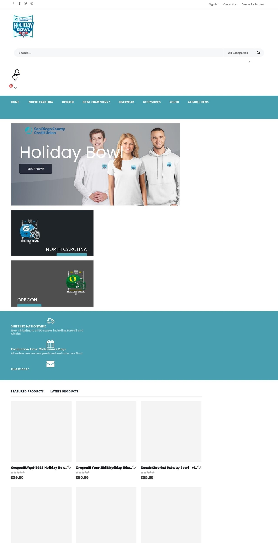 holidaybowl.shop shopify website screenshot