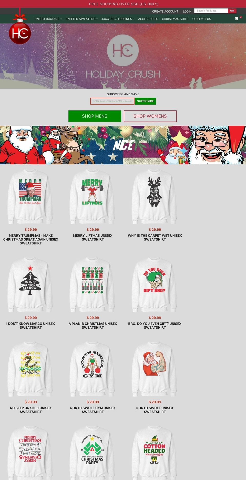 holidaycrush.com — Shopify storefront screenshot
