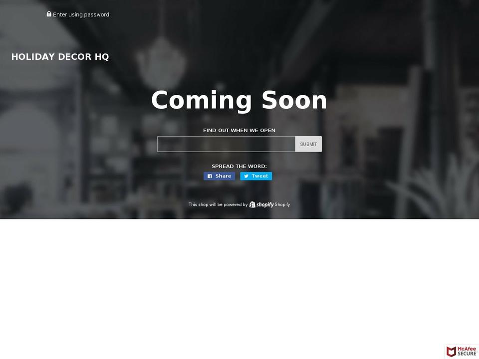 holidaydecorhq.com shopify website screenshot