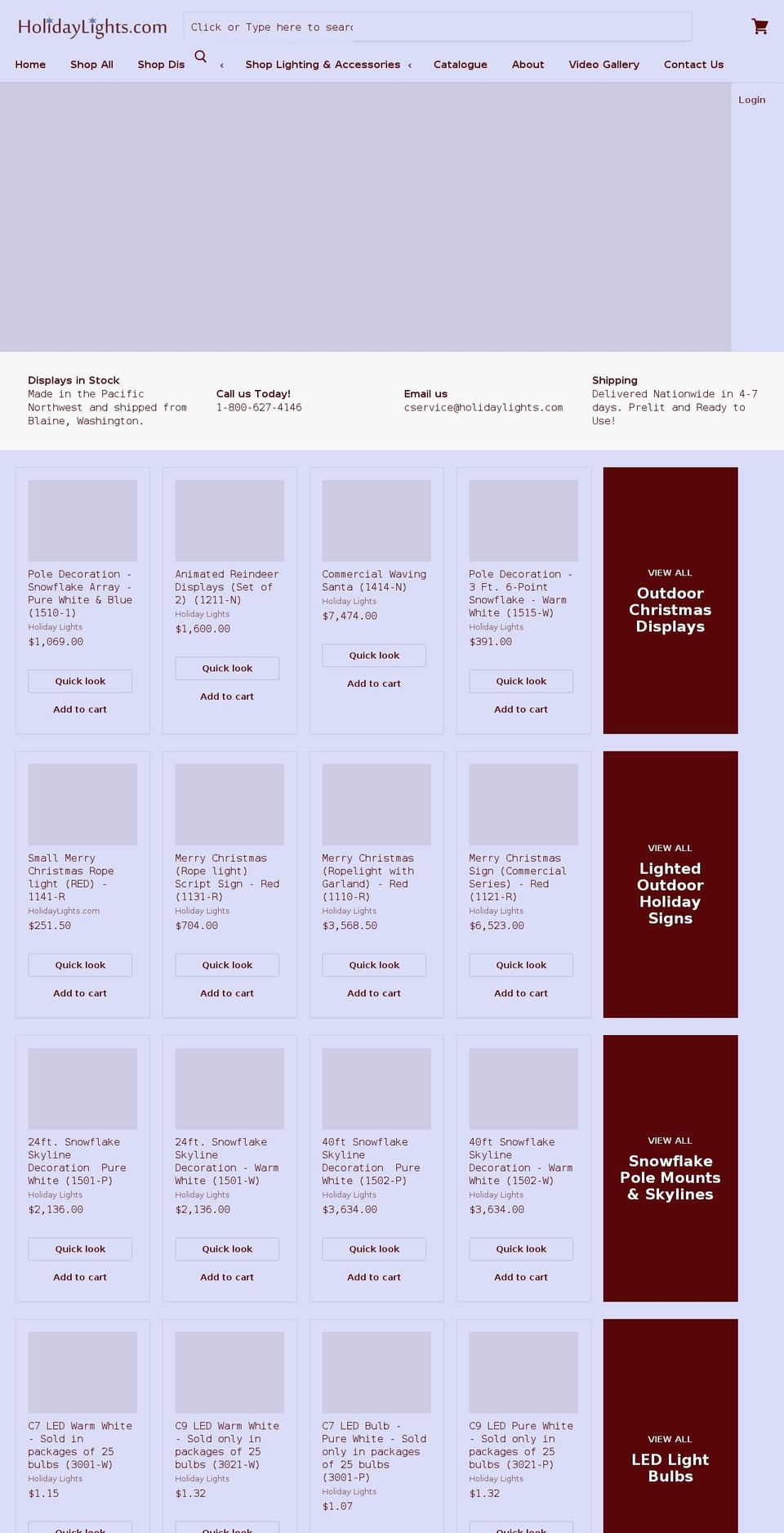 holidaylightingspecialists.com — Shopify storefront screenshot