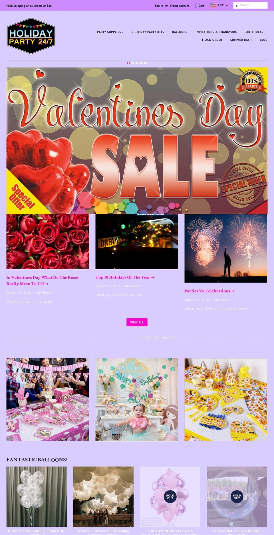 holidayparty247.com — Shopify storefront screenshot