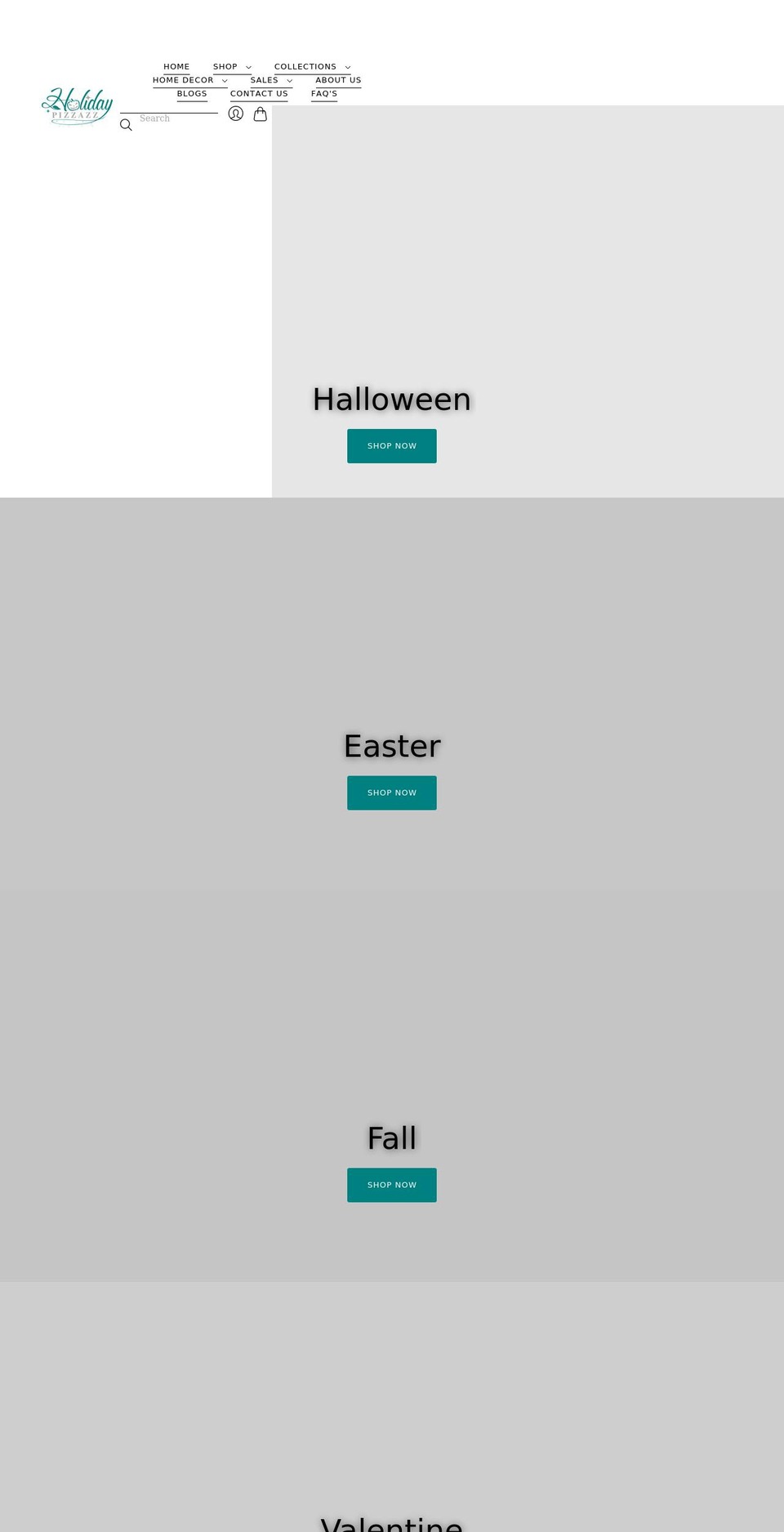 holidaypizzazz.com shopify website screenshot