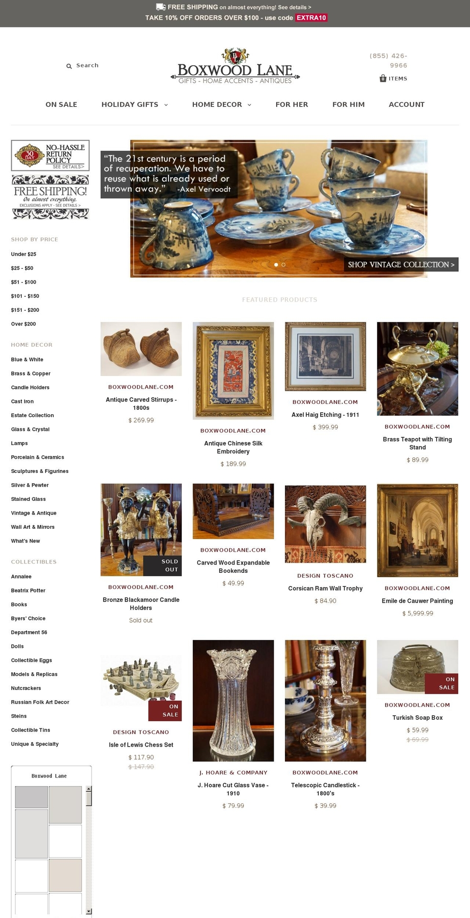 holidaysonboxwoodlane.com shopify website screenshot
