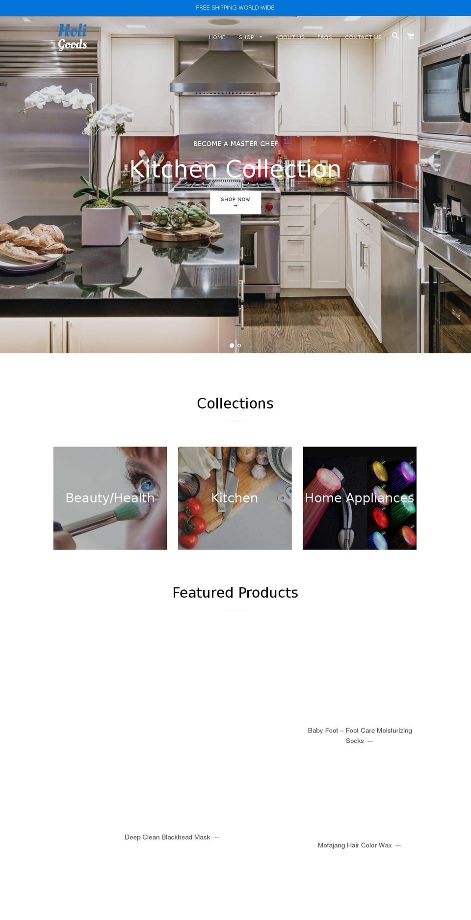 holigoods.com — Shopify storefront screenshot