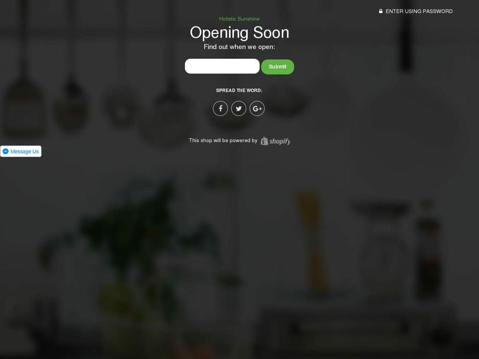 holistic-sunshine.com shopify website screenshot