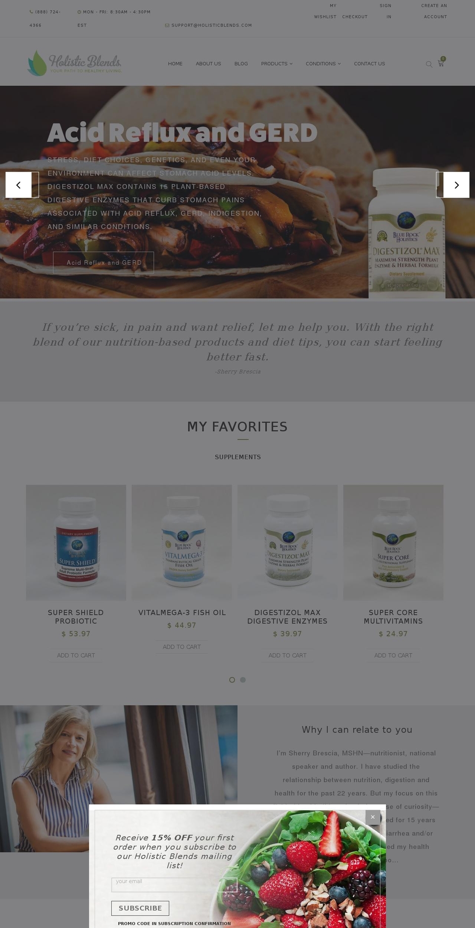 holisticblends.com shopify website screenshot