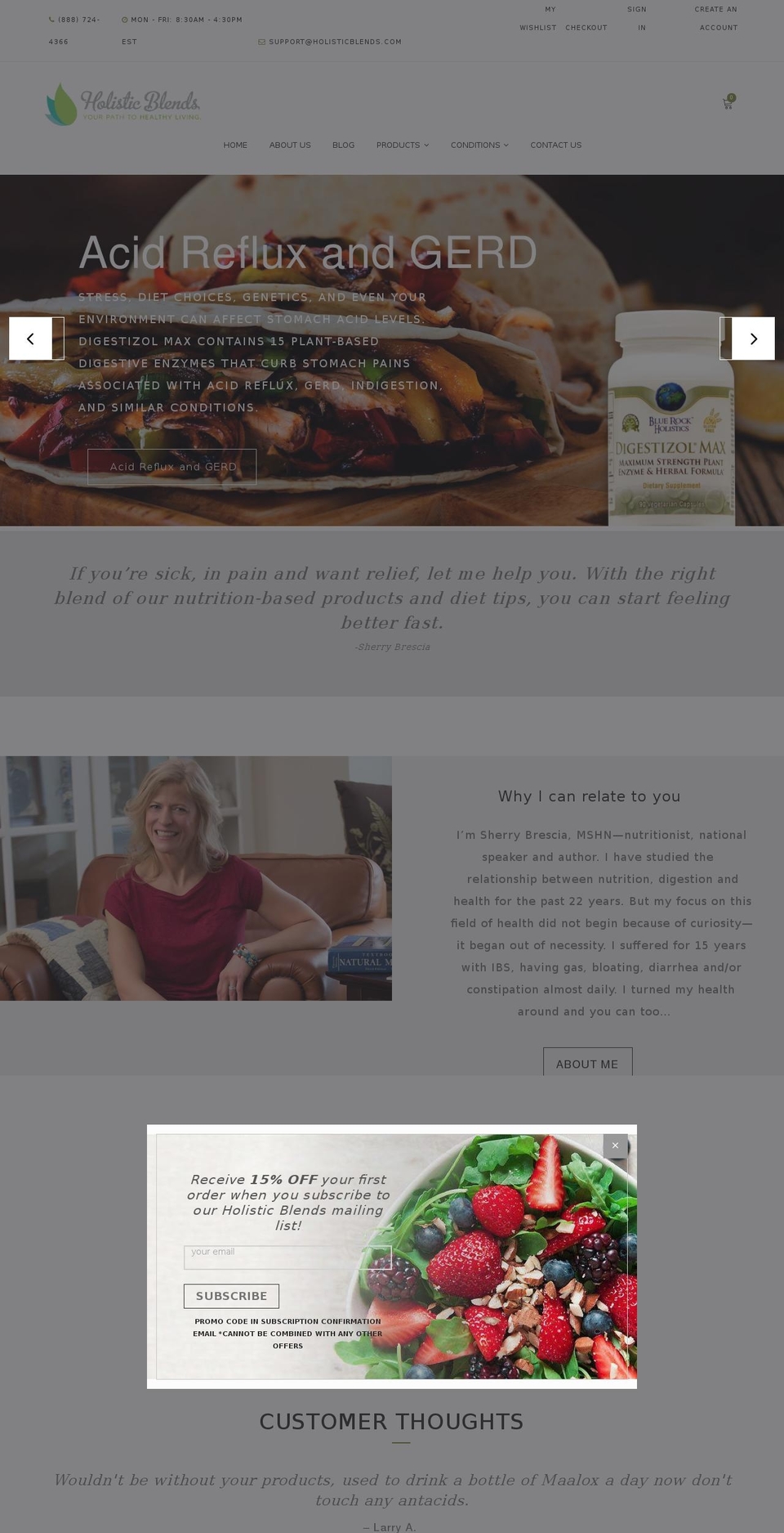 Holistic Blends - CarlowSEO Shopify theme site example holisticblends.info