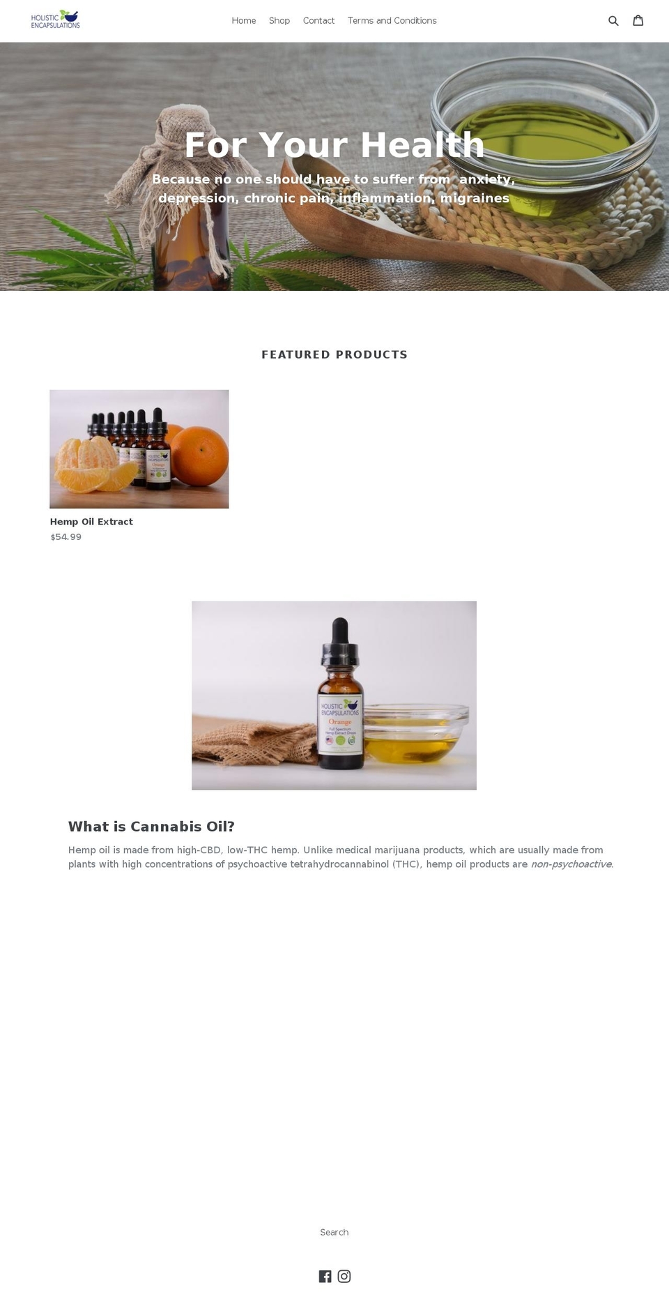 holisticencapsulation.com — Shopify storefront screenshot