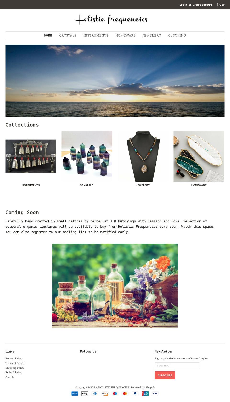 holisticfrequencies.com shopify website screenshot