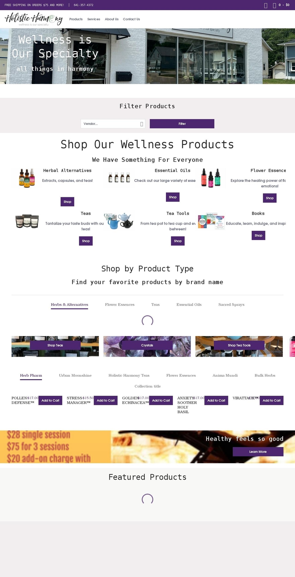holisticharmonycl.com shopify website screenshot