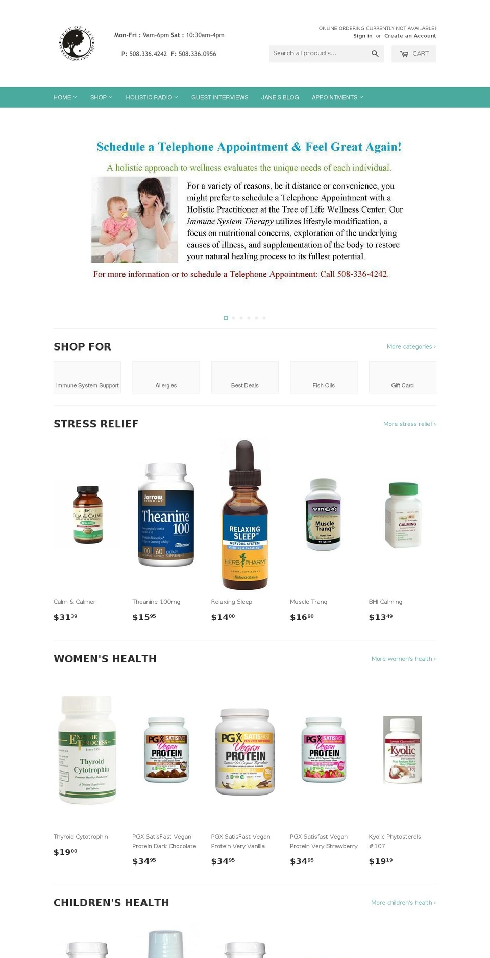 holistichealthline.com — Shopify storefront screenshot