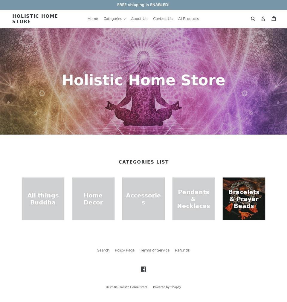 holistichomestore.com — Shopify storefront screenshot