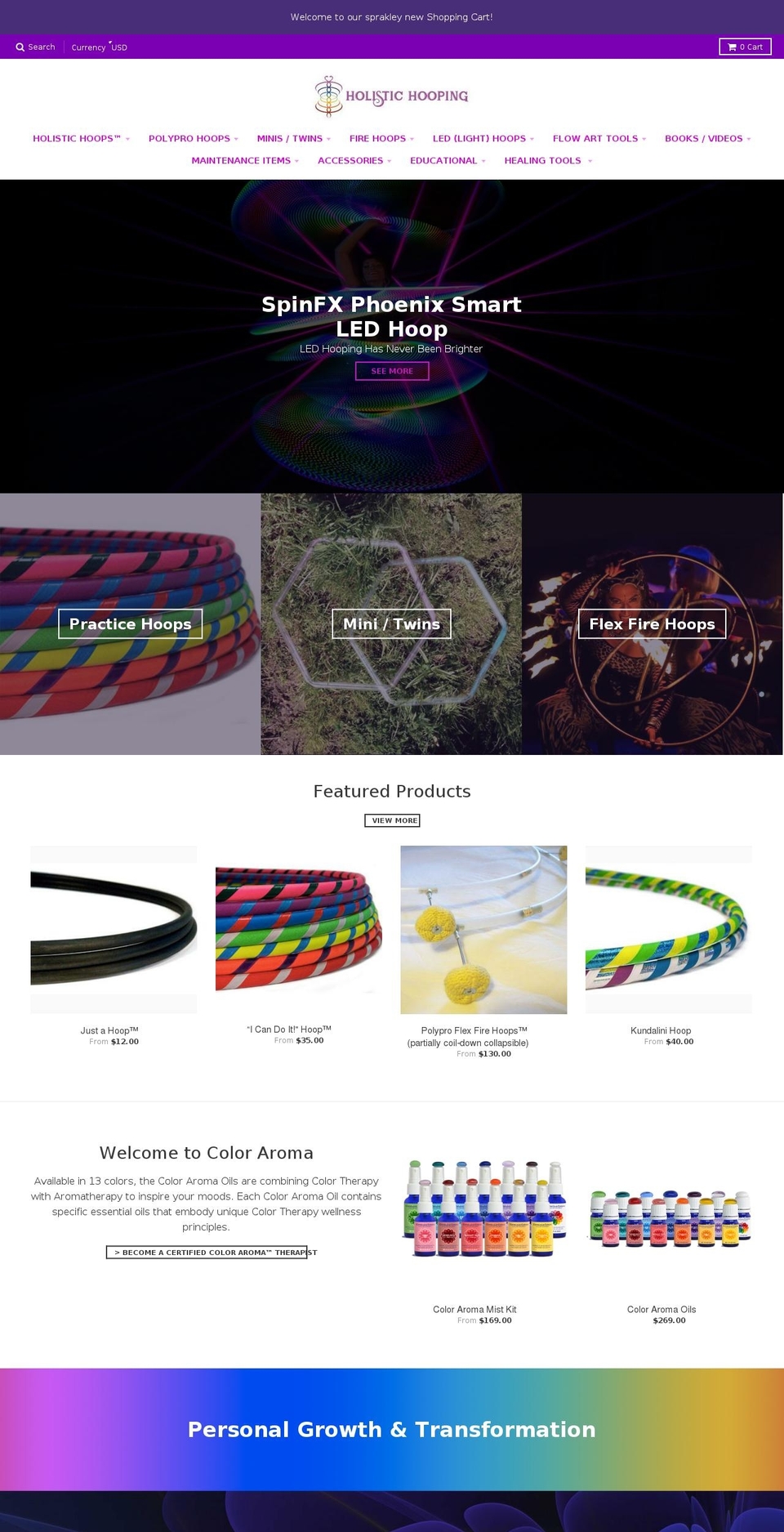 holistichoops.com — Shopify storefront screenshot