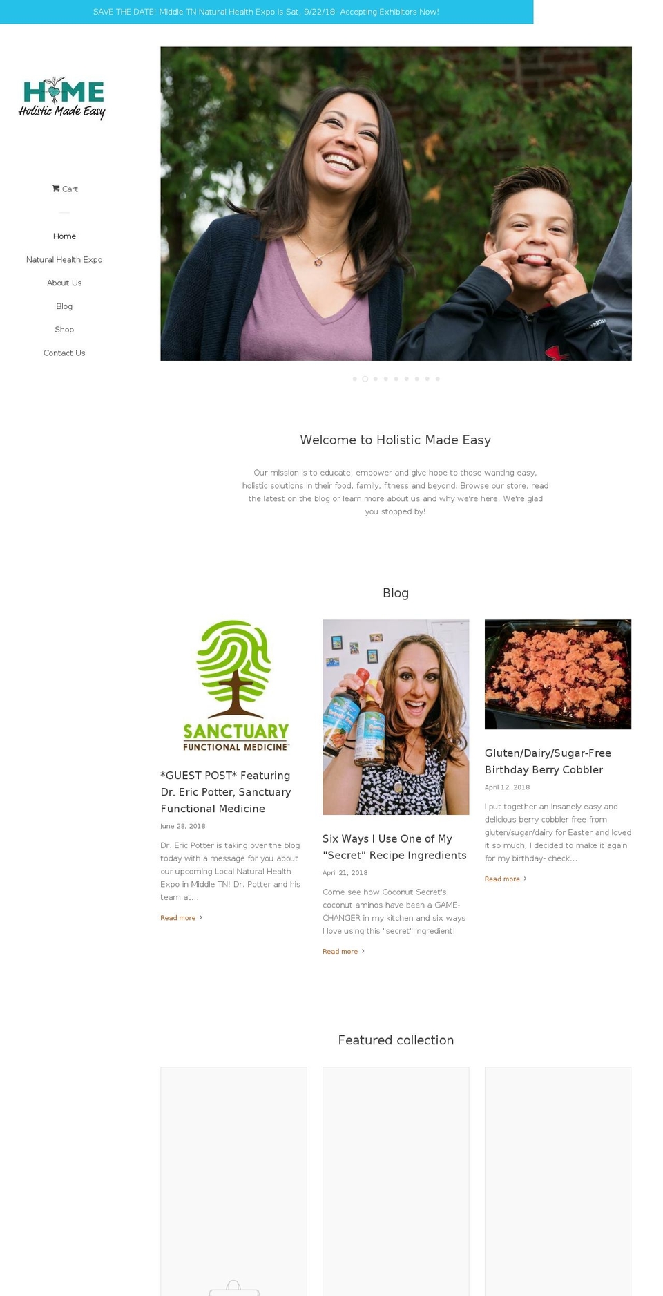holisticmadeeasy.com — Shopify storefront screenshot